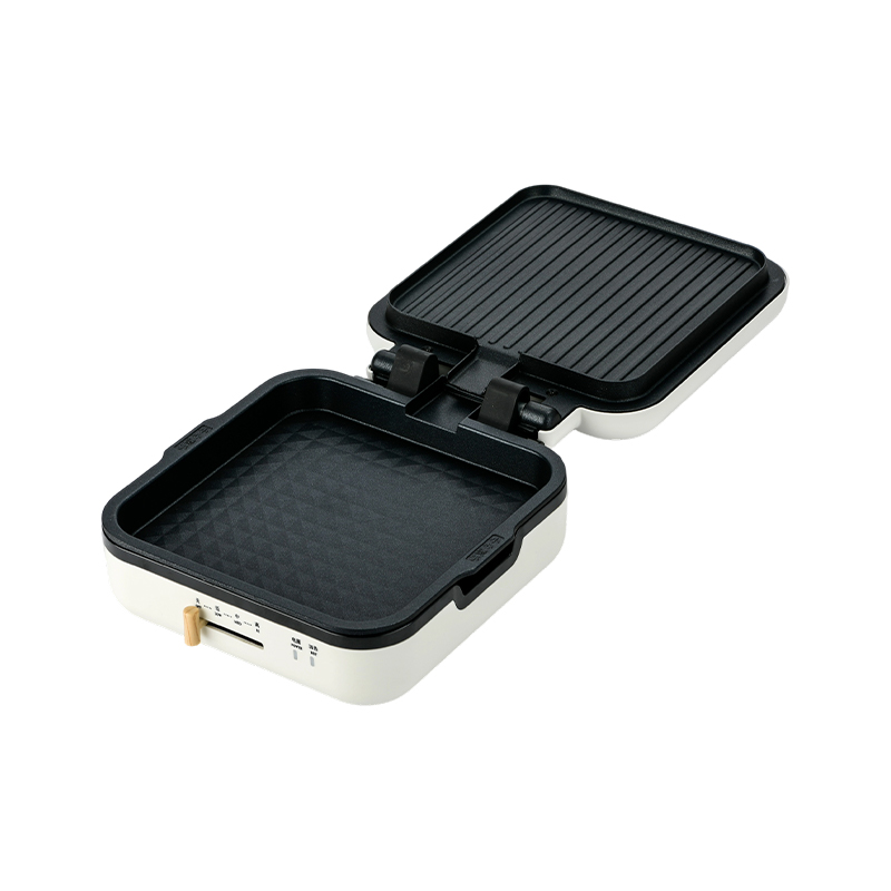 BJX-S017 24x24cm Grillpfanne mit Grill (Temperaturregelung + Holzmaserungsgriff)