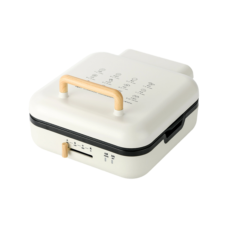 BJX-S017 24x24cm Grillpfanne mit Grill (Temperaturregelung + Holzmaserungsgriff)